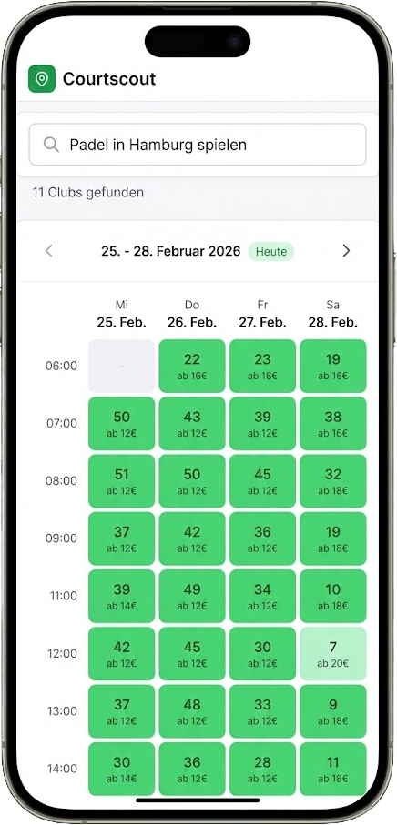 Courtscout App auf dem Smartphone
